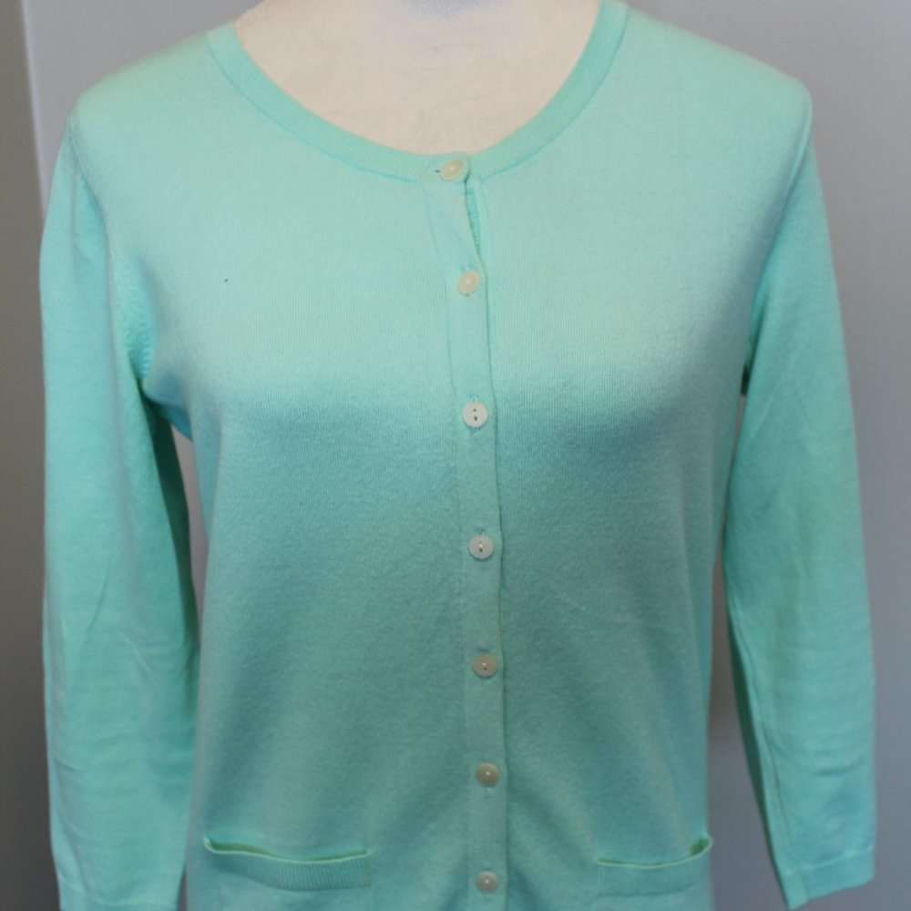 Talbots Charming Cardigan, Aqua Color, SZ XS